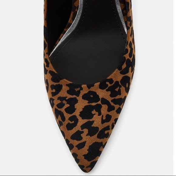 Zara Leopard Print High Heels Pointed Toe Stilettos Velvet Suede NWOB. - Picture 5 of 5